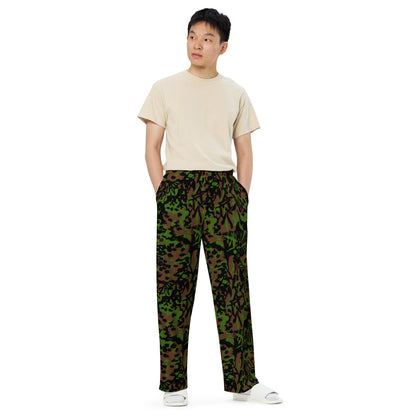 German WW2 Palmenmuster Palm Tree Spring CAMO unisex wide-leg pants - Unisex Wide-Leg Pants