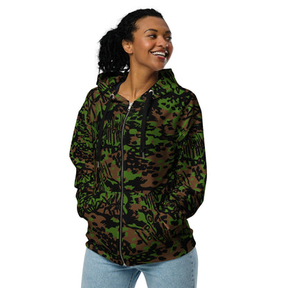 German WW2 Palmenmuster Palm Tree Spring CAMO Unisex zip hoodie - Zip Hoodie