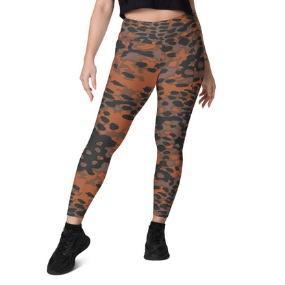 German WW2 Platanenmuster Plane Tree Autumn CAMO Leggings with pockets - Womens With Pockets