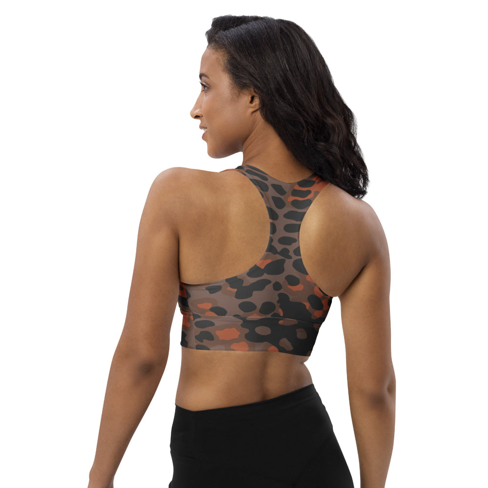 German WW2 Platanenmuster Plane Tree Autumn CAMO Longline sports bra - Womens Sports Bra