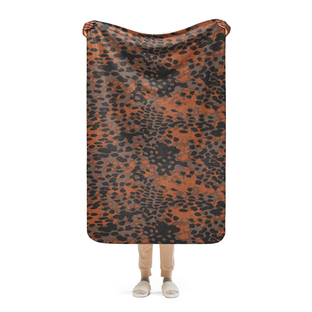 German WW2 Platanenmuster Plane Tree Autumn CAMO Sherpa blanket - 37″×57″ - Blanket