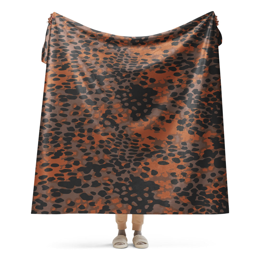 German WW2 Platanenmuster Plane Tree Autumn CAMO Sherpa blanket - 60″×80″ - Blanket