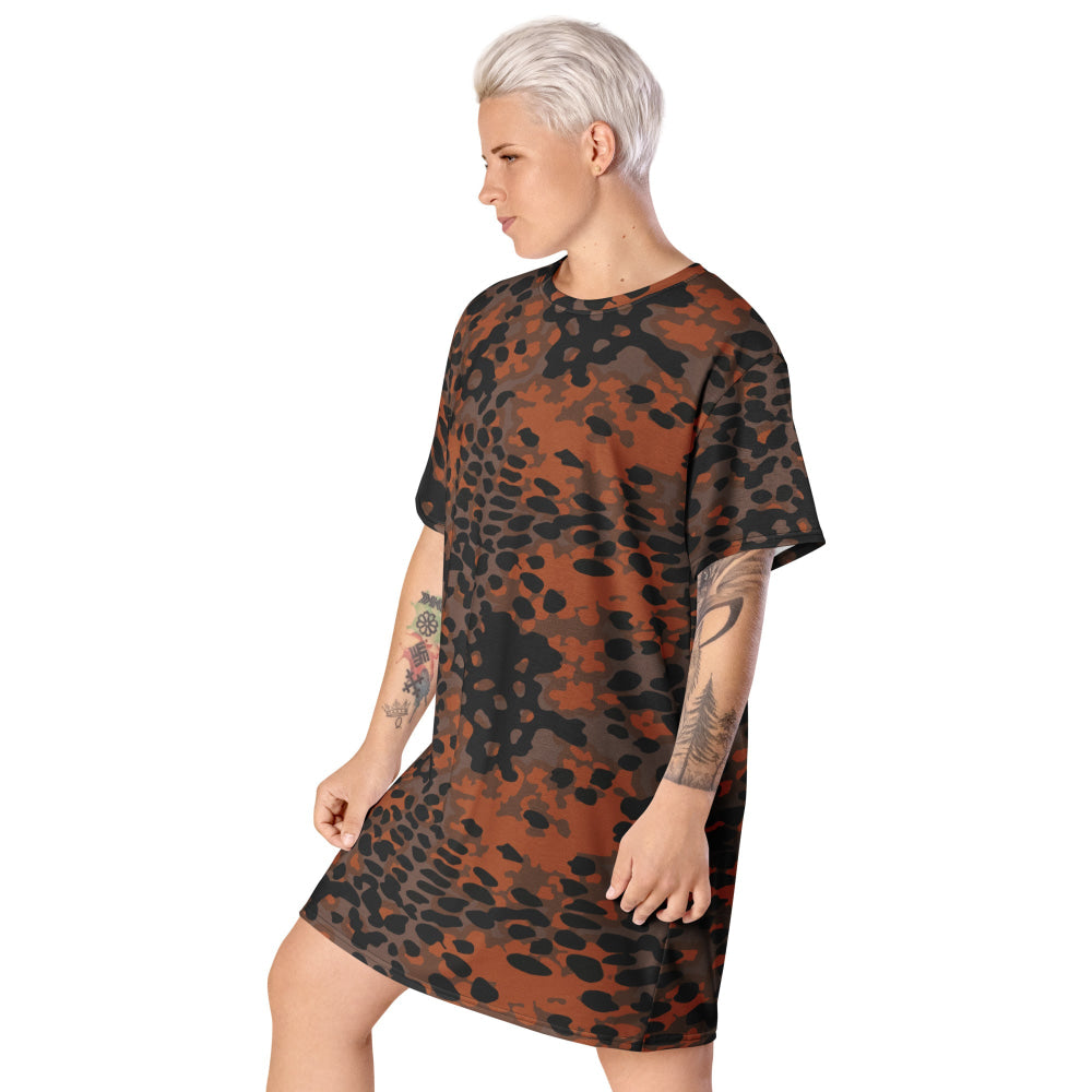 German WW2 Platanenmuster Plane Tree Autumn CAMO T-shirt dress - Womens T-Shirt Dress