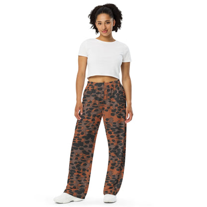 German WW2 Platanenmuster Plane Tree Autumn CAMO unisex wide-leg pants - Unisex Wide-Leg Pants