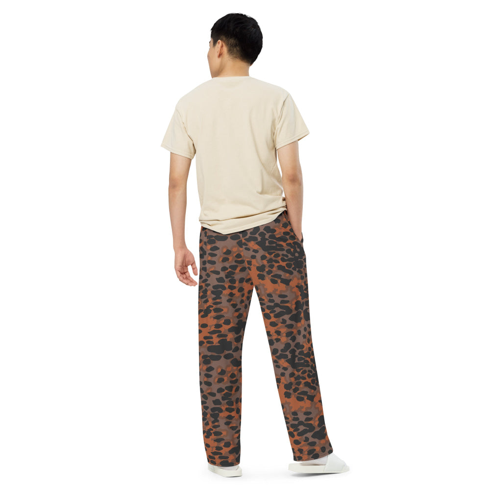 German WW2 Platanenmuster Plane Tree Autumn CAMO unisex wide-leg pants - Unisex Wide-Leg Pants