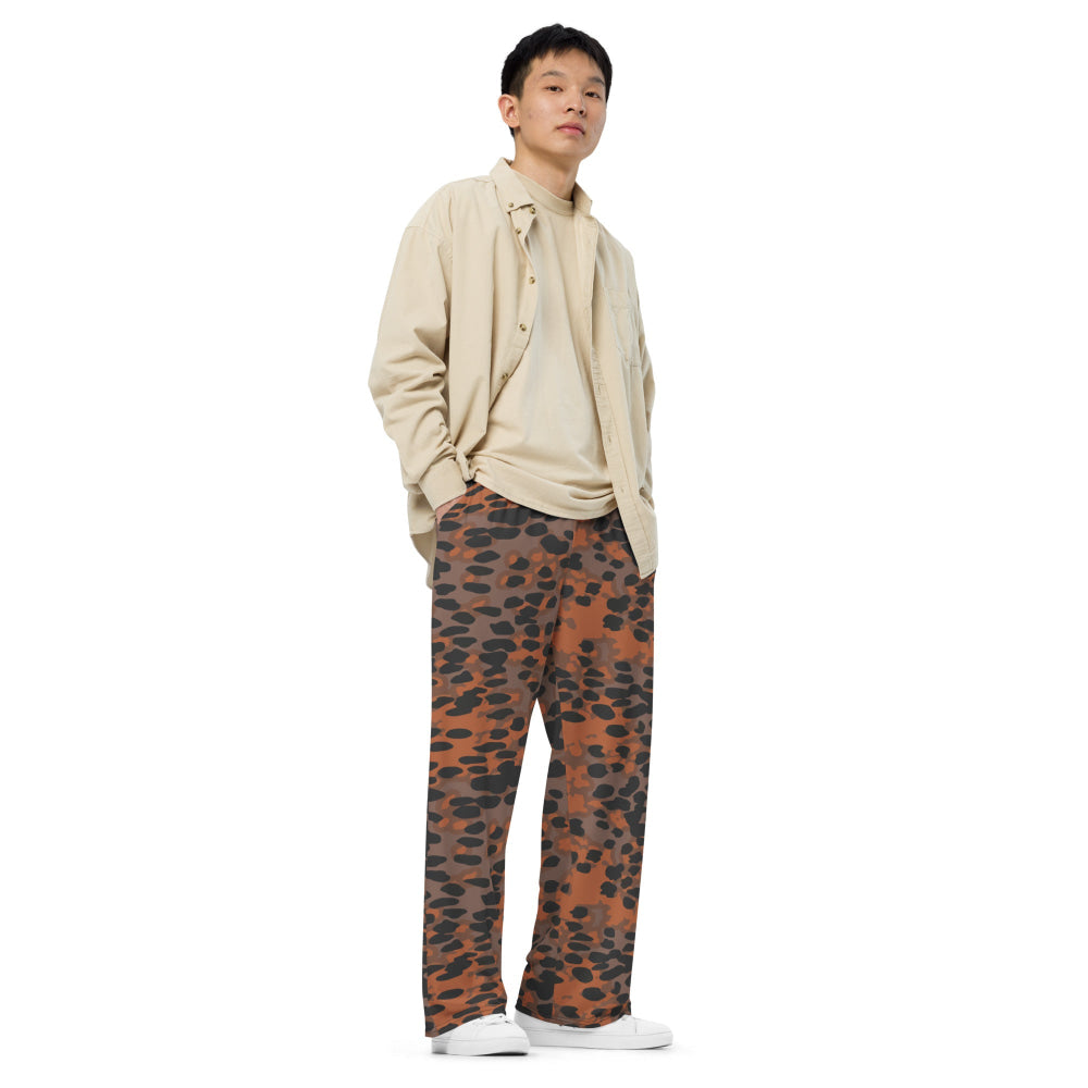 German WW2 Platanenmuster Plane Tree Autumn CAMO unisex wide-leg pants - Unisex Wide-Leg Pants