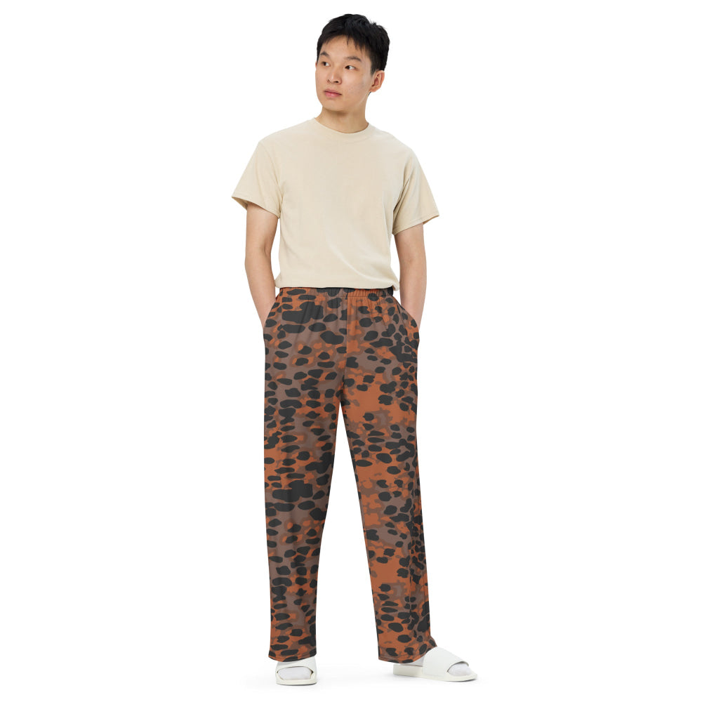 German WW2 Platanenmuster Plane Tree Autumn CAMO unisex wide-leg pants - Unisex Wide-Leg Pants