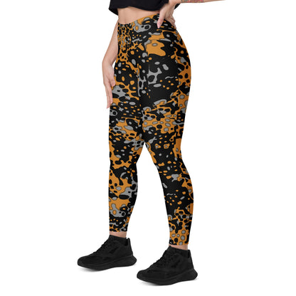 German WW2 Platanenmuster Plane Tree Bright Autumn CAMO Leggings with pockets - Womens With Pockets