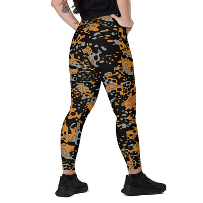 German WW2 Platanenmuster Plane Tree Bright Autumn CAMO Leggings with pockets - 2XS - Womens With Pockets