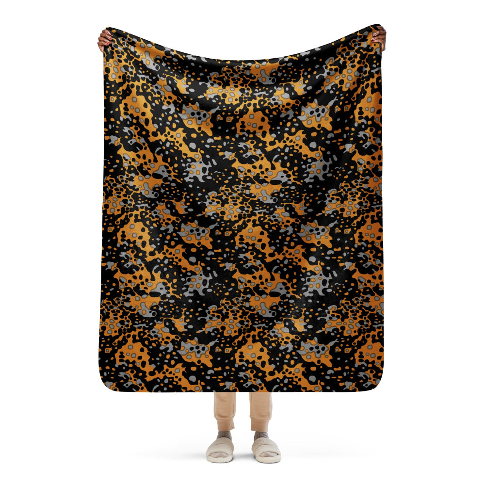 German WW2 Platanenmuster Plane Tree Bright Autumn CAMO Sherpa blanket - 50″×60″ - Blanket