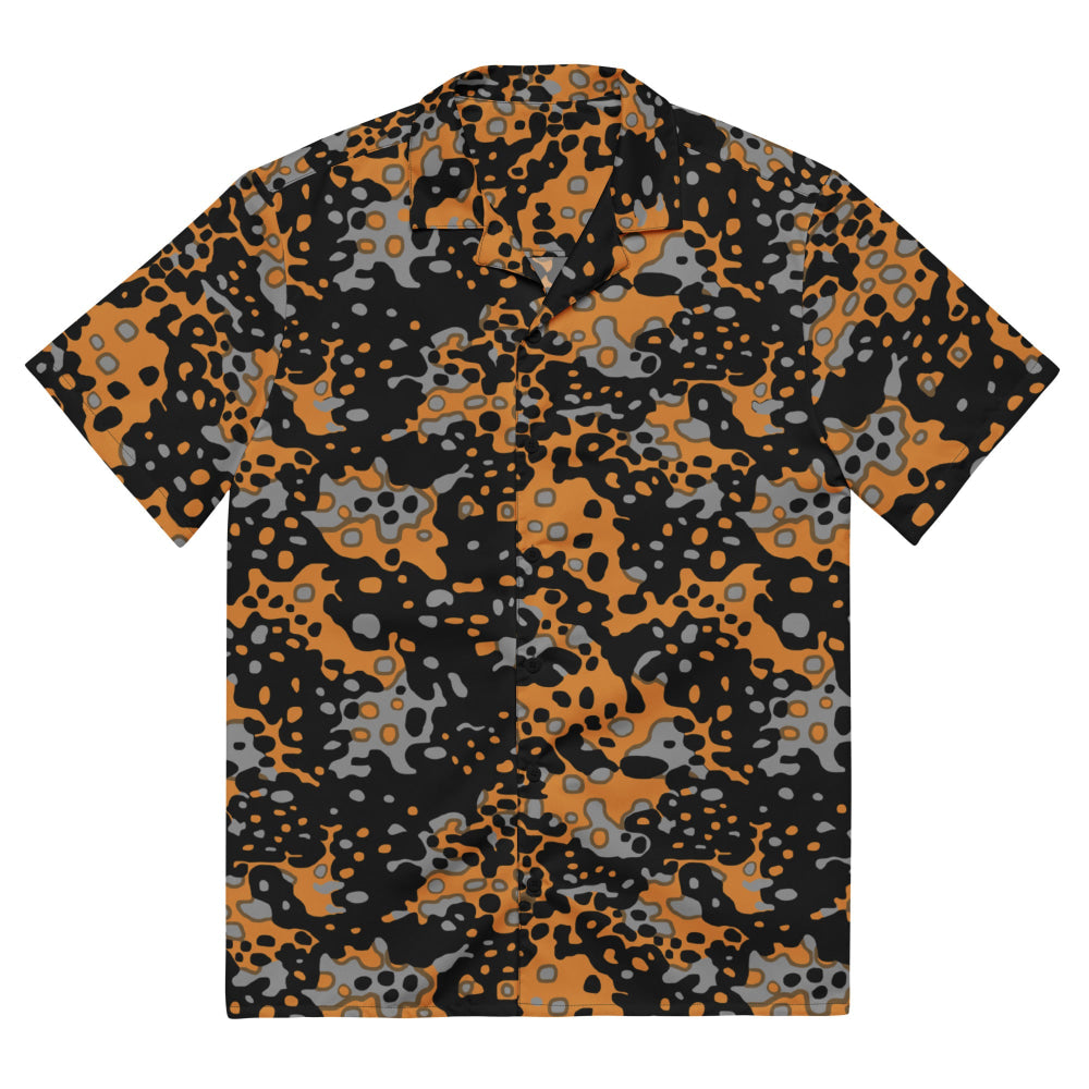 German WW2 Platanenmuster Plane Tree Bright Autumn CAMO Unisex button shirt - 2XS - Button Shirt