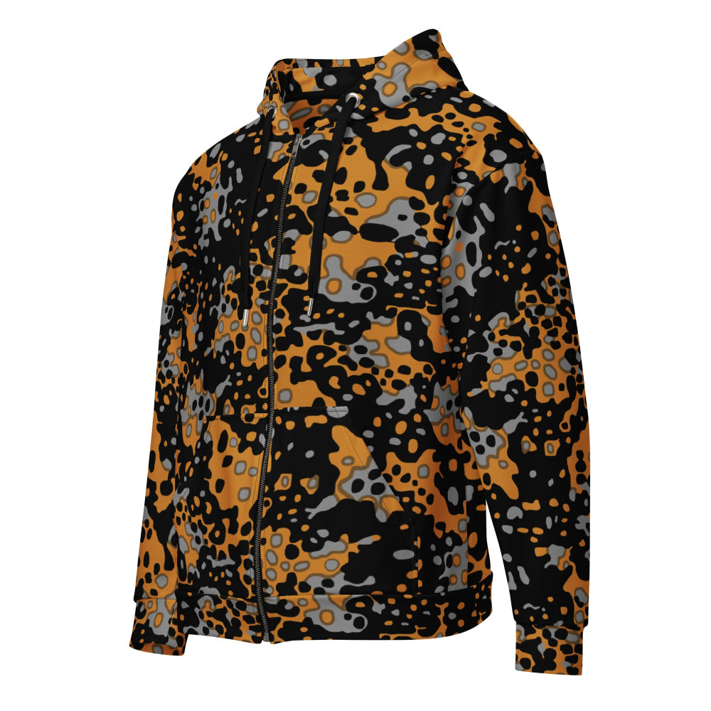 German WW2 Platanenmuster Plane Tree Bright Autumn CAMO Unisex zip hoodie - 2XS