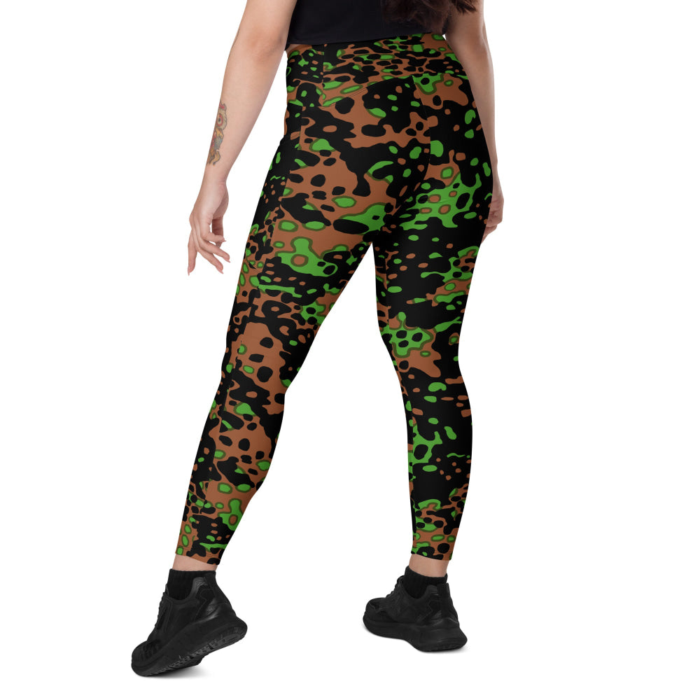 German WW2 Platanenmuster Plane Tree Bright Spring CAMO Leggings with pockets - Womens With Pockets