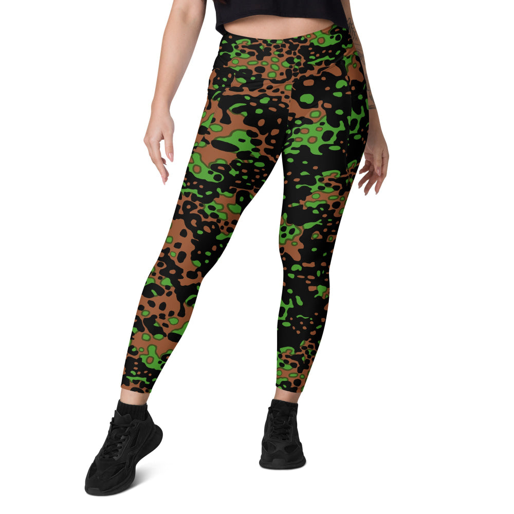 German WW2 Platanenmuster Plane Tree Bright Spring CAMO Leggings with pockets - Womens With Pockets