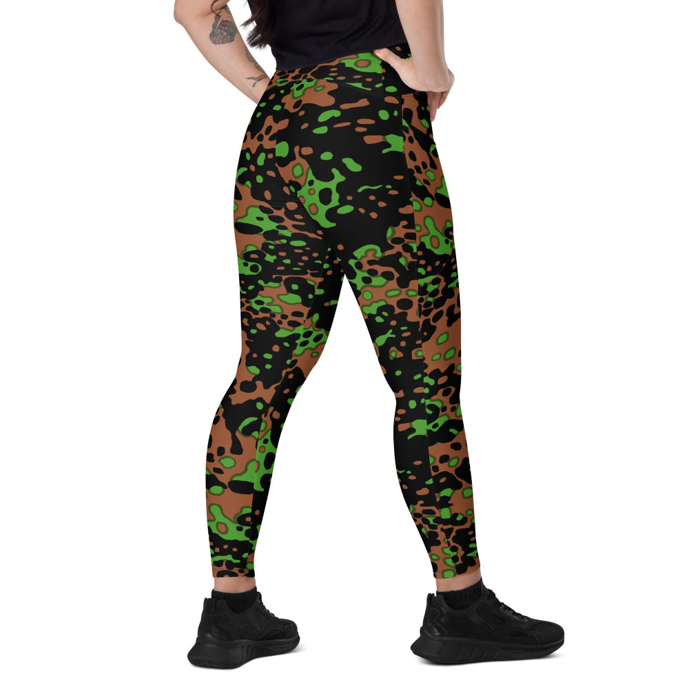 German WW2 Platanenmuster Plane Tree Bright Spring CAMO Leggings with pockets - 2XS - Womens With Pockets