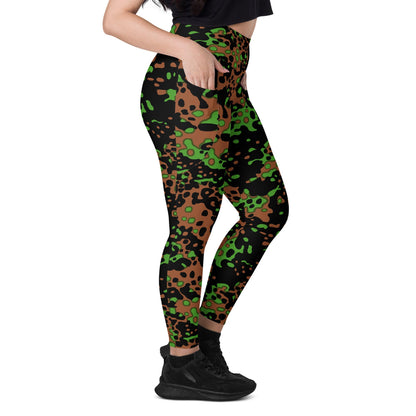 German WW2 Platanenmuster Plane Tree Bright Spring CAMO Leggings with pockets - Womens With Pockets