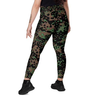 German WW2 Platanenmuster Plane Tree Pattern 5 Spring CAMO Leggings with pockets - Womens With Pockets