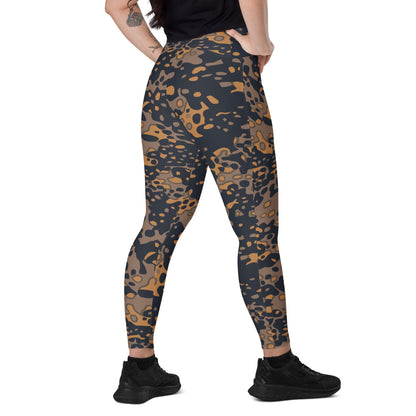 German WW2 Platanenmuster Plane Tree Pattern 6 Autumn CAMO Leggings with pockets - 2XS - Womens With Pockets