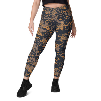 German WW2 Platanenmuster Plane Tree Pattern 6 Autumn CAMO Leggings with pockets - Womens With Pockets