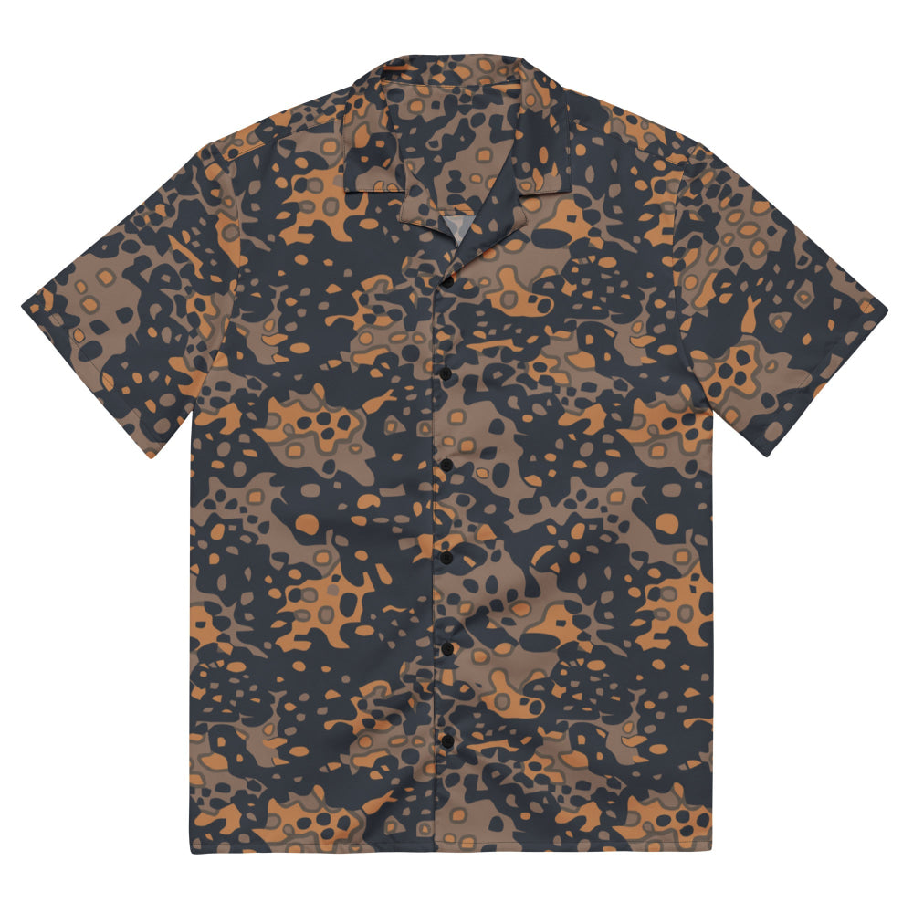 German WW2 Platanenmuster Plane Tree Pattern 6 Autumn CAMO Unisex button shirt - 2XS - Button Shirt