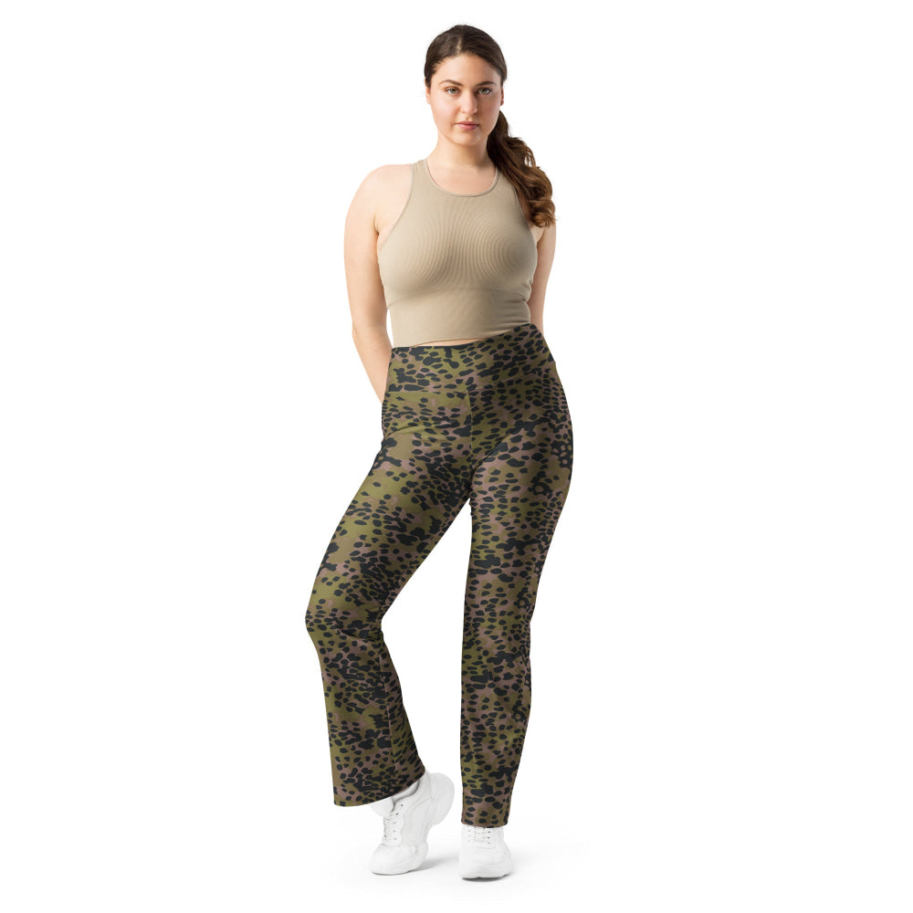 German WW2 Platanenmuster Plane Tree Summer CAMO Flare leggings - 2XS - Womens Leggings