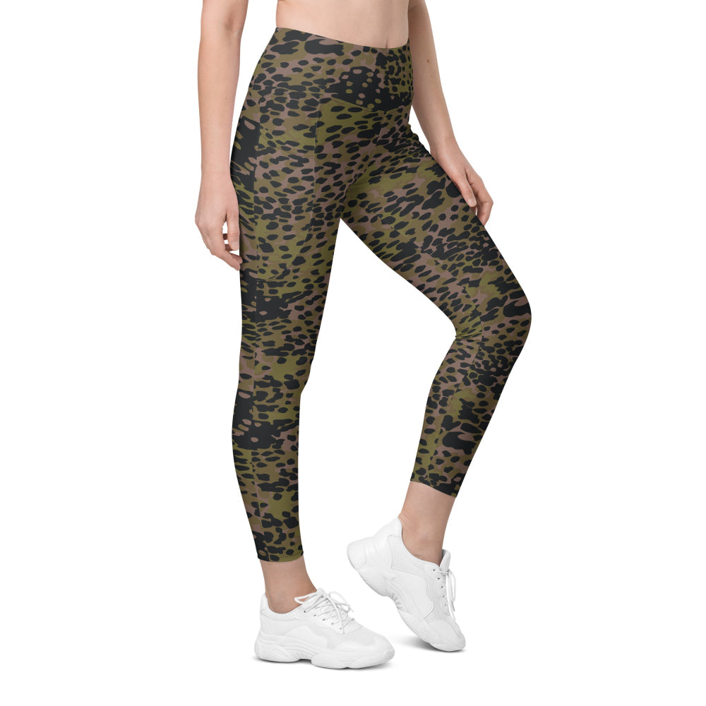 German WW2 Platanenmuster Plane Tree Summer CAMO Leggings with pockets - 2XS - Womens With Pockets