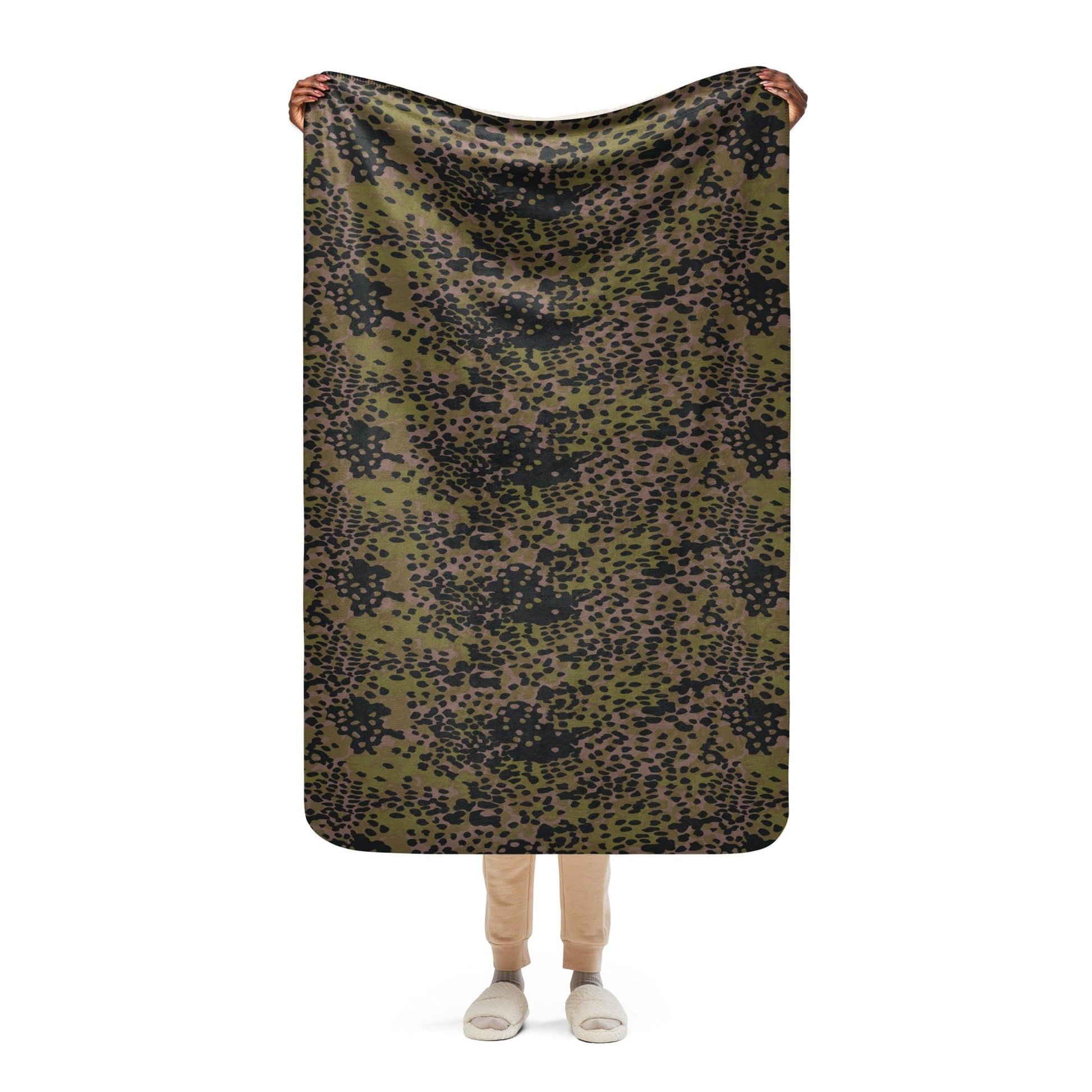 German WW2 Platanenmuster Plane Tree Summer CAMO Sherpa blanket - 37″×57″ - Blanket