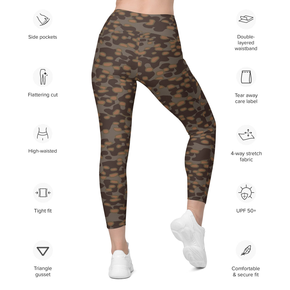 German WW2 Polyspot Autumn CAMO Leggings with pockets - Womens With Pockets