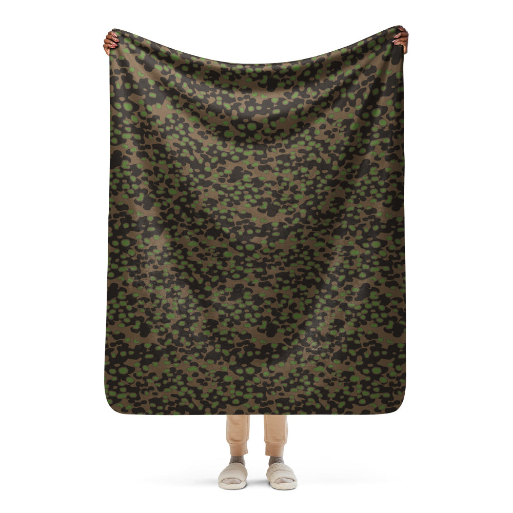 German WW2 Polyspot Spring CAMO Sherpa blanket - 50″×60″ - Blanket