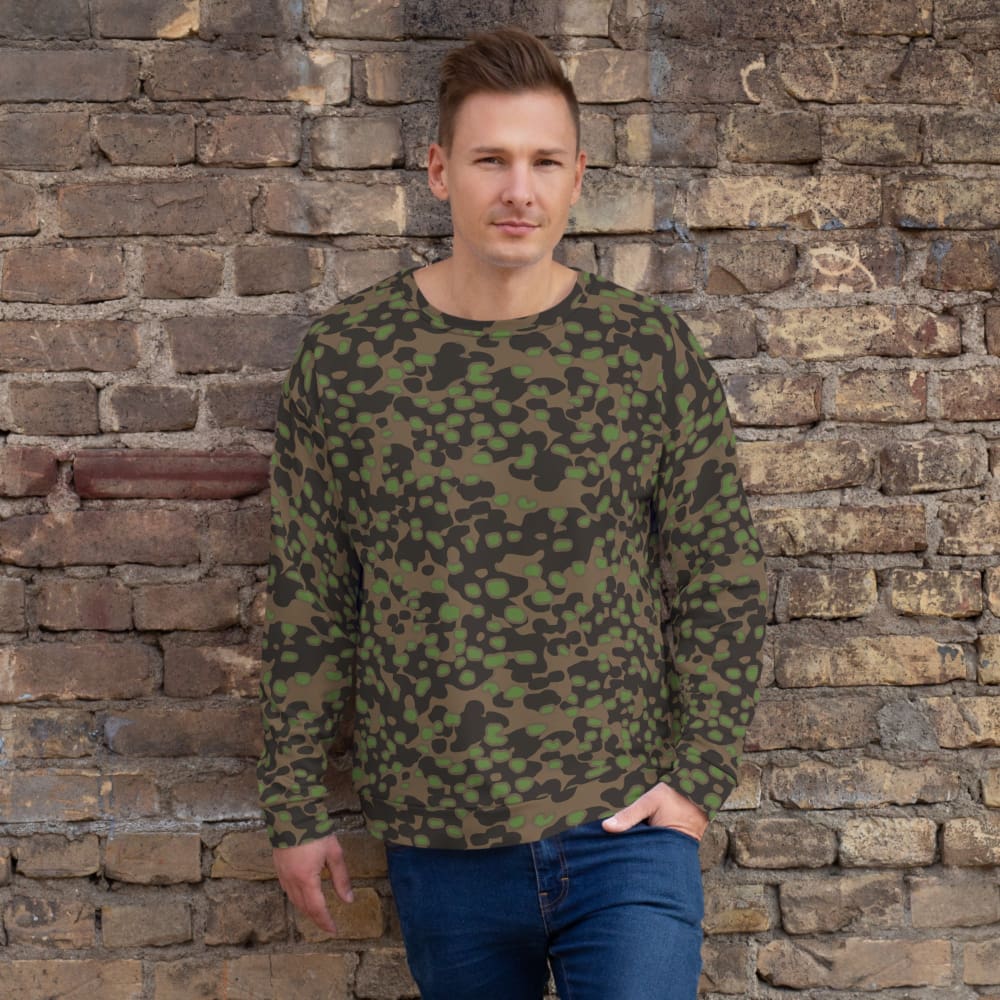 German WW2 Polyspot Spring CAMO Unisex Sweatshirt - XS