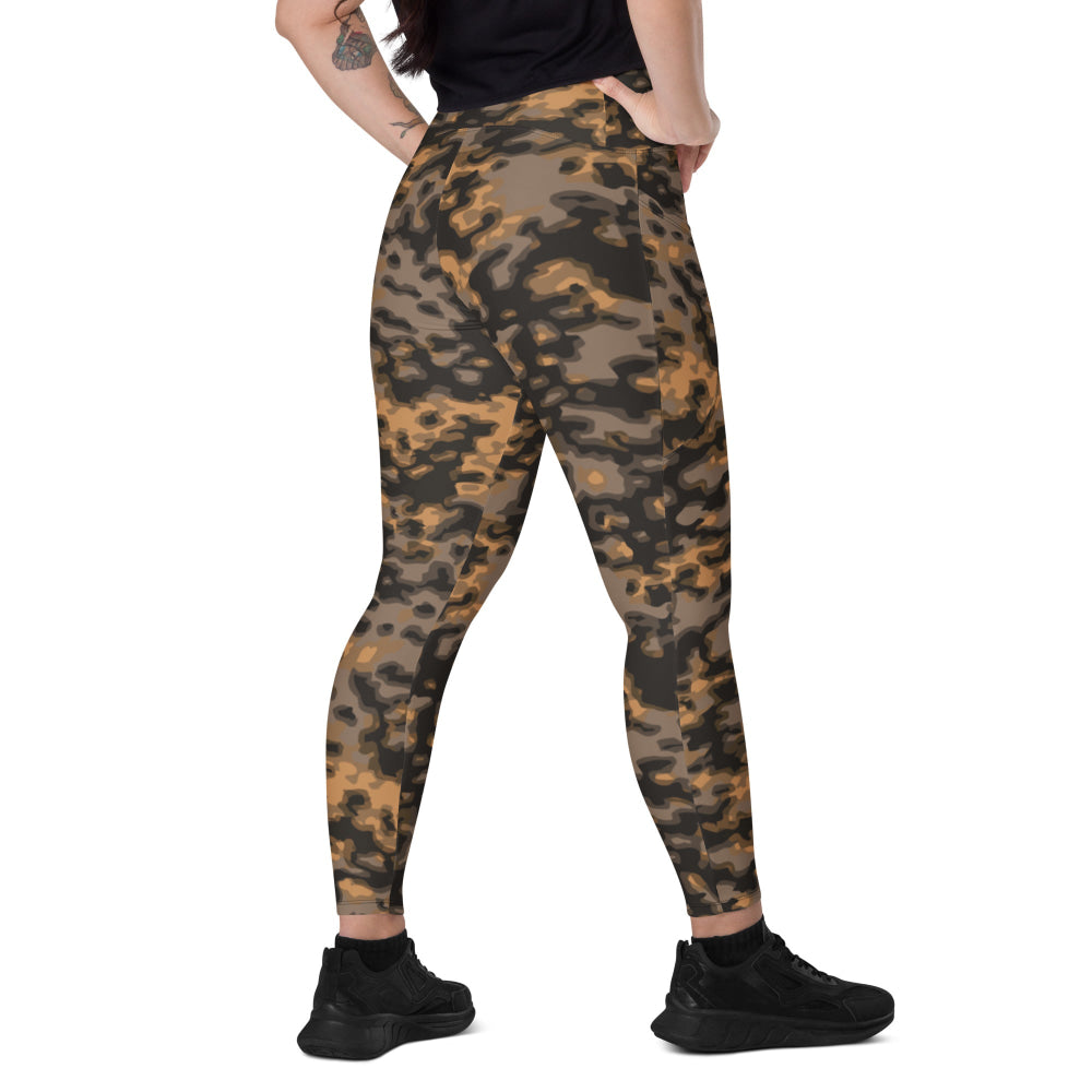 German WW2 Rauchtarnmuster Blurred Edge Autumn CAMO Leggings with pockets - 2XS - Womens With Pockets