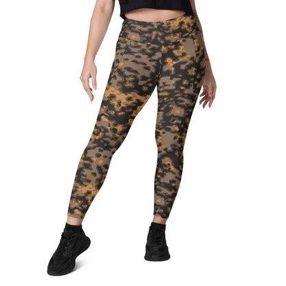 German WW2 Rauchtarnmuster Blurred Edge Autumn CAMO Leggings with pockets - Womens With Pockets