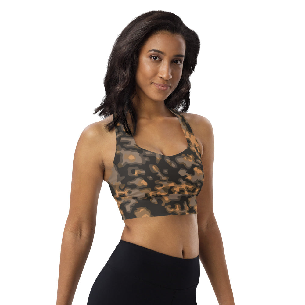 German WW2 Rauchtarnmuster Blurred Edge Autumn CAMO Longline sports bra - Womens Sports Bra