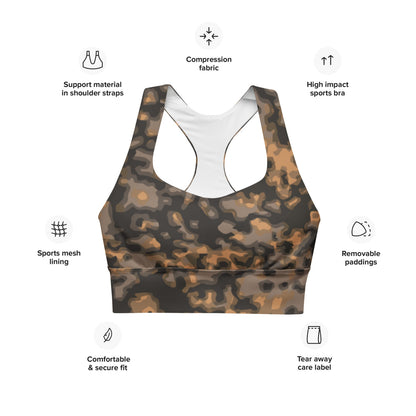 German WW2 Rauchtarnmuster Blurred Edge Autumn CAMO Longline sports bra - Womens Sports Bra