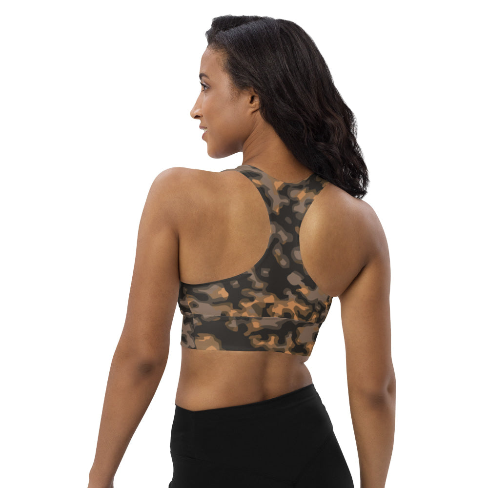 German WW2 Rauchtarnmuster Blurred Edge Autumn CAMO Longline sports bra - Womens Sports Bra