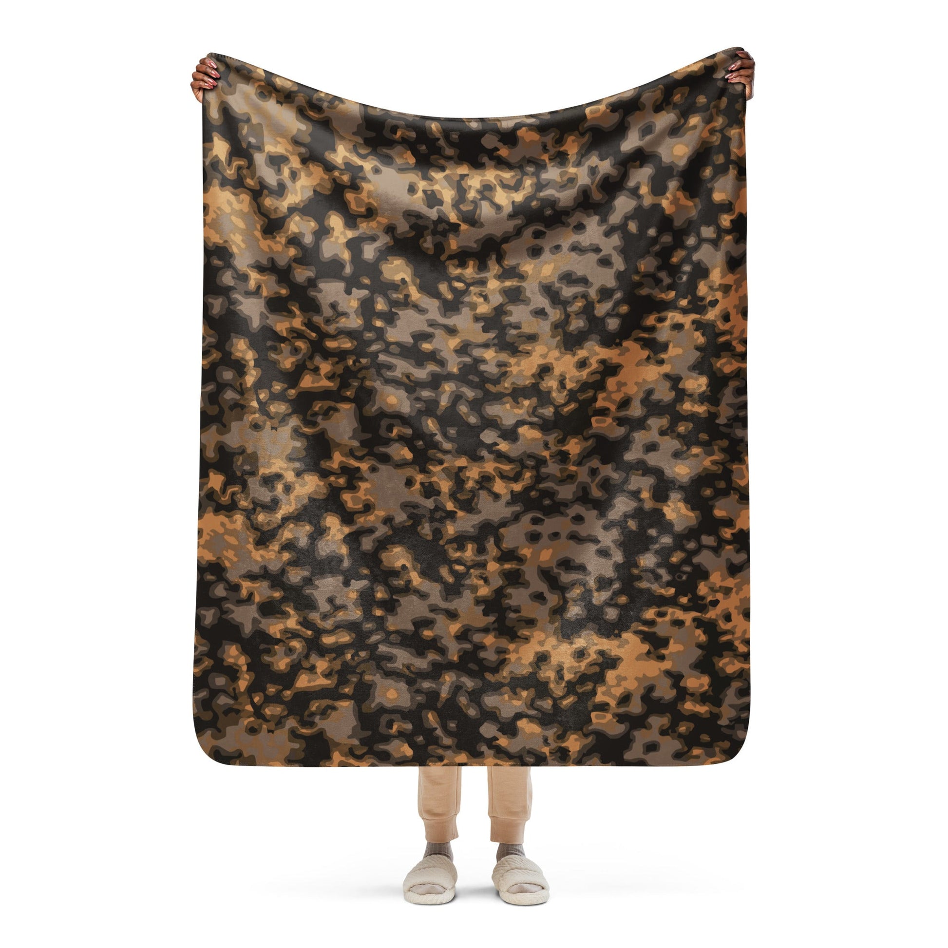 German WW2 Rauchtarnmuster Blurred Edge Autumn CAMO Sherpa blanket - 50″×60″ - Blanket