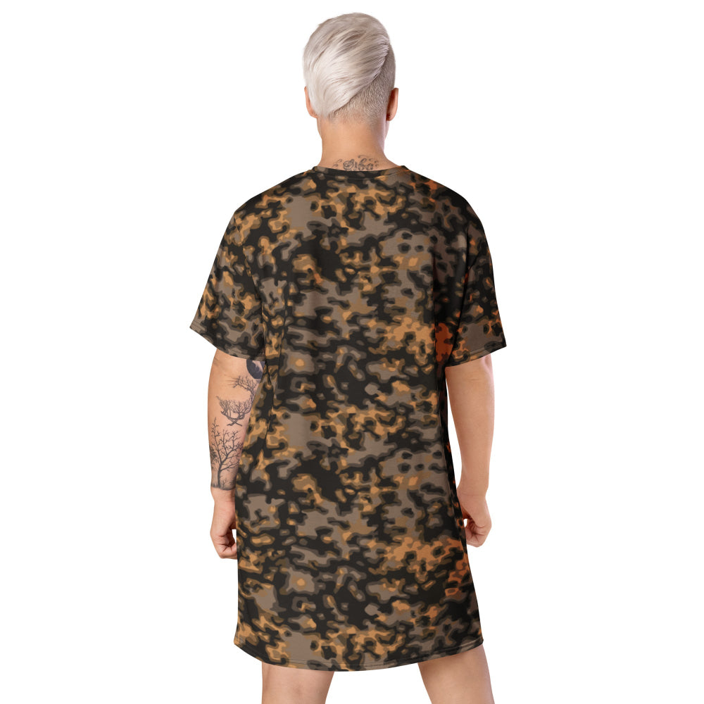 German WW2 Rauchtarnmuster Blurred Edge Autumn CAMO T-shirt dress - Womens T-Shirt Dress