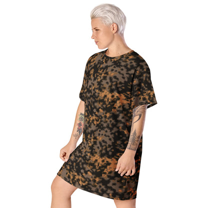 German WW2 Rauchtarnmuster Blurred Edge Autumn CAMO T-shirt dress - Womens T-Shirt Dress