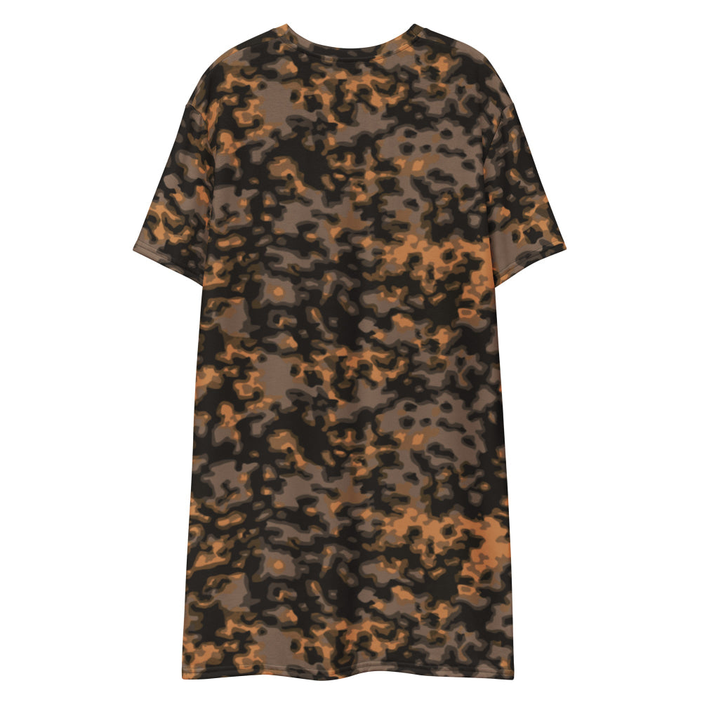 German WW2 Rauchtarnmuster Blurred Edge Autumn CAMO T-shirt dress - Womens T-Shirt Dress