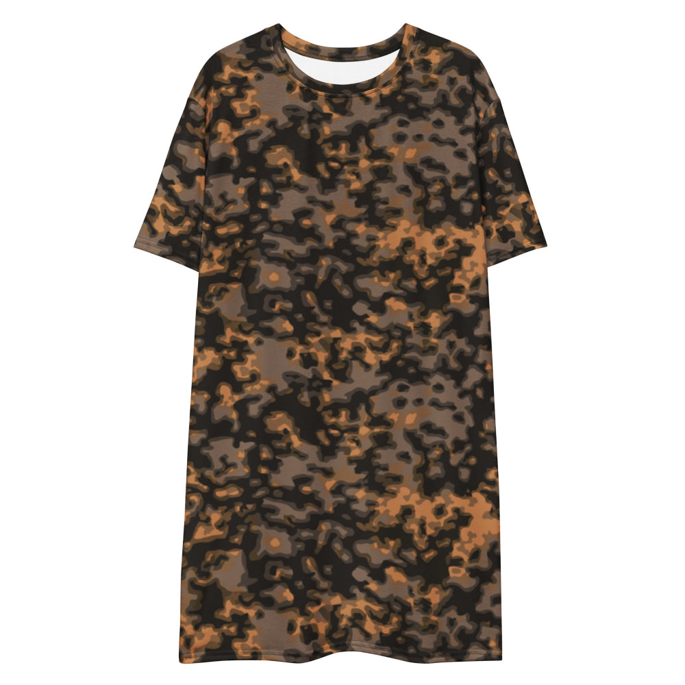 German WW2 Rauchtarnmuster Blurred Edge Autumn CAMO T-shirt dress - Womens T-Shirt Dress