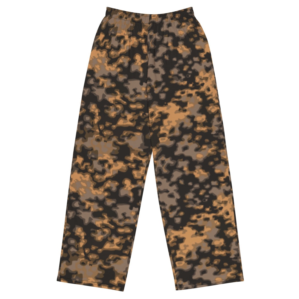 German WW2 Rauchtarnmuster Blurred Edge Autumn CAMO unisex wide-leg pants - 2XS - Unisex Wide-Leg Pants