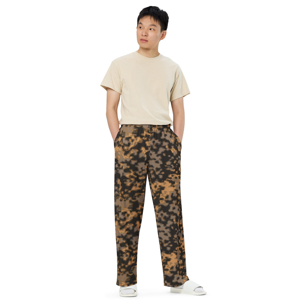 German WW2 Rauchtarnmuster Blurred Edge Autumn CAMO unisex wide-leg pants - Unisex Wide-Leg Pants