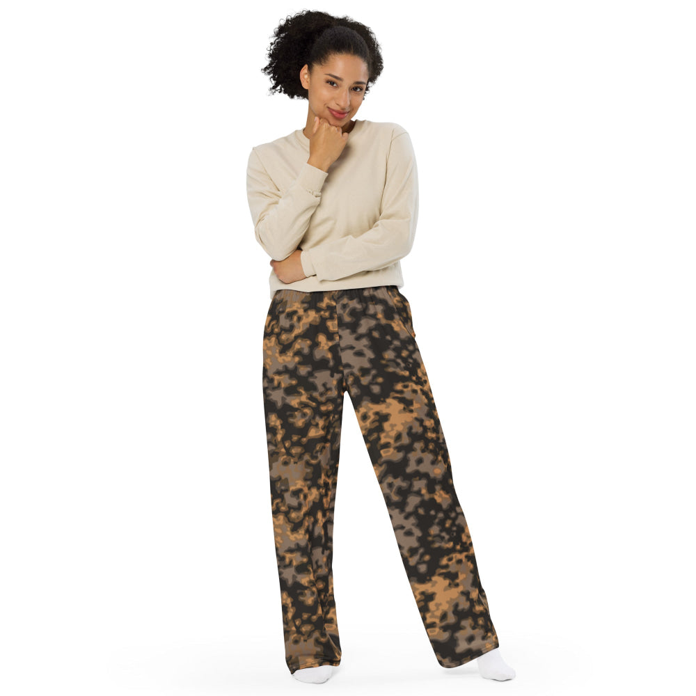 German WW2 Rauchtarnmuster Blurred Edge Autumn CAMO unisex wide-leg pants - Unisex Wide-Leg Pants