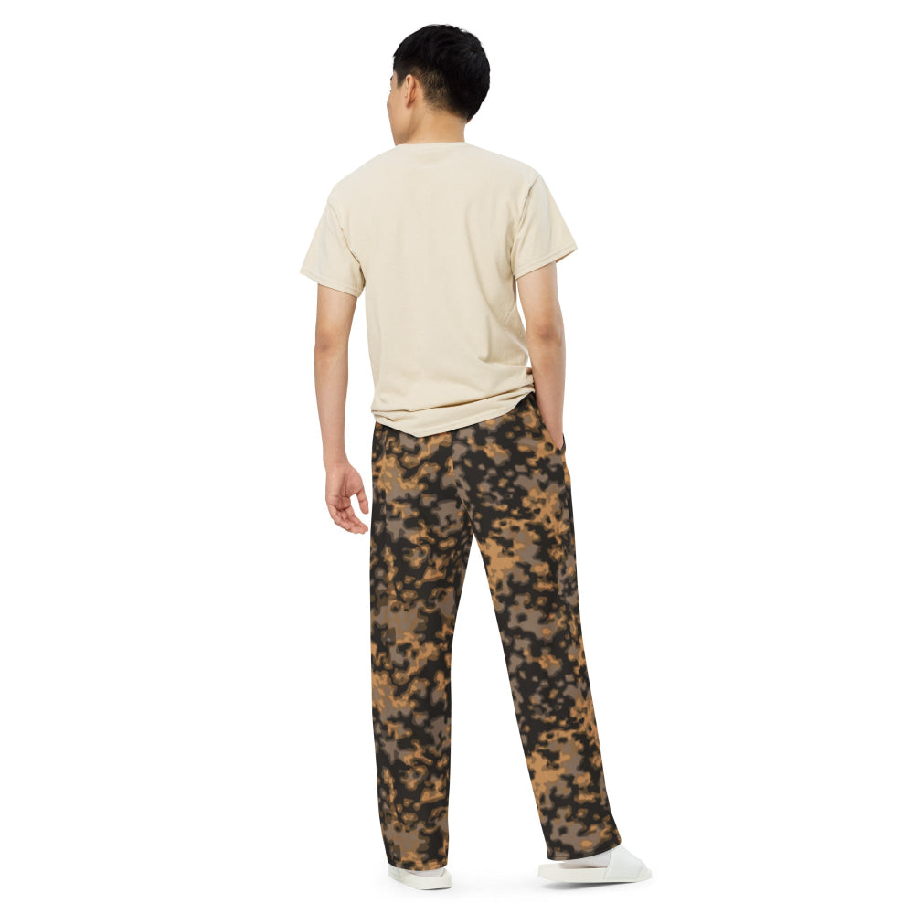 German WW2 Rauchtarnmuster Blurred Edge Autumn CAMO unisex wide-leg pants - Unisex Wide-Leg Pants