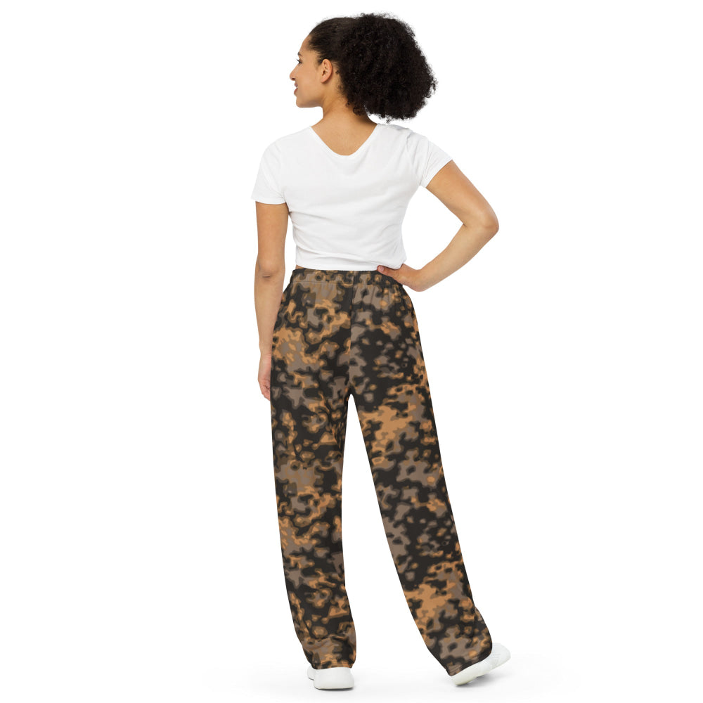 German WW2 Rauchtarnmuster Blurred Edge Autumn CAMO unisex wide-leg pants - Unisex Wide-Leg Pants