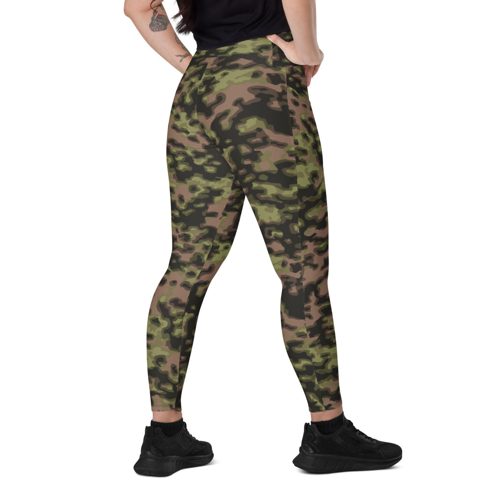 German WW2 Rauchtarnmuster Blurred Edge Spring CAMO Leggings with pockets - 2XS - Womens With Pockets