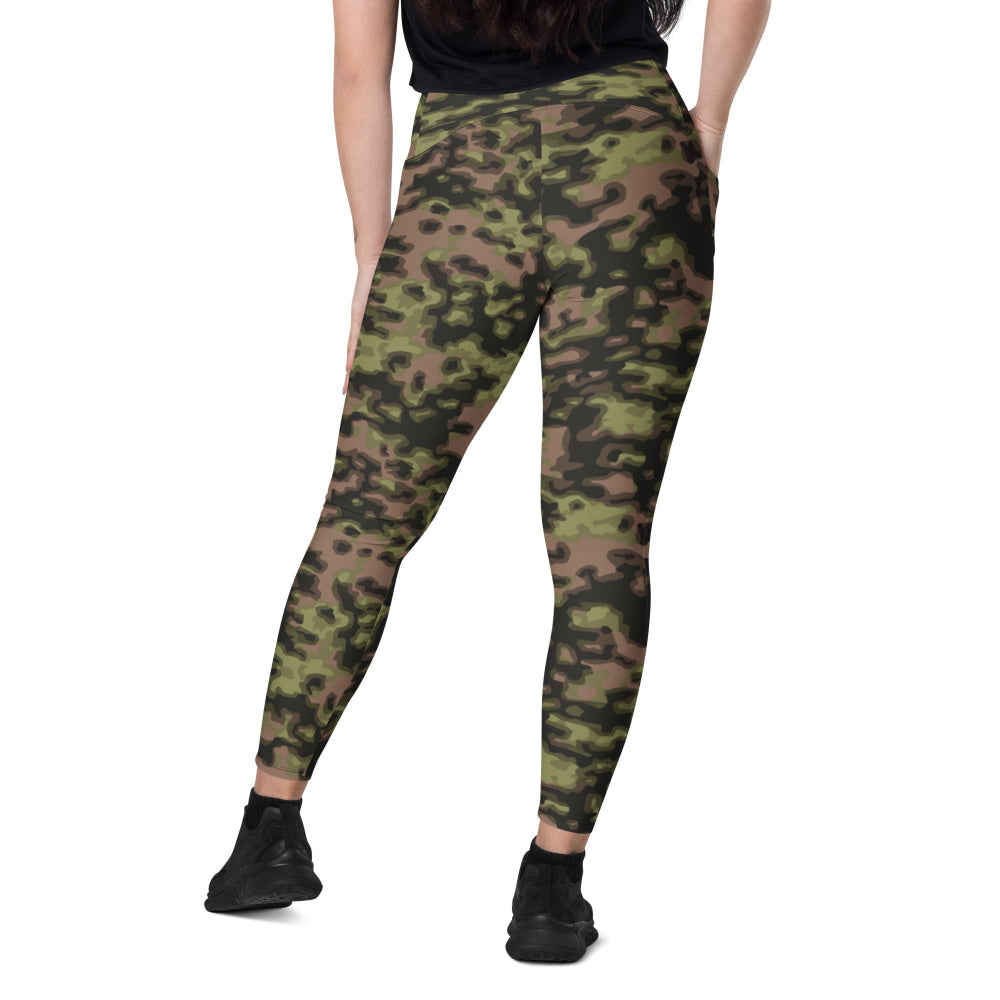 German WW2 Rauchtarnmuster Blurred Edge Spring CAMO Leggings with pockets - Womens With Pockets