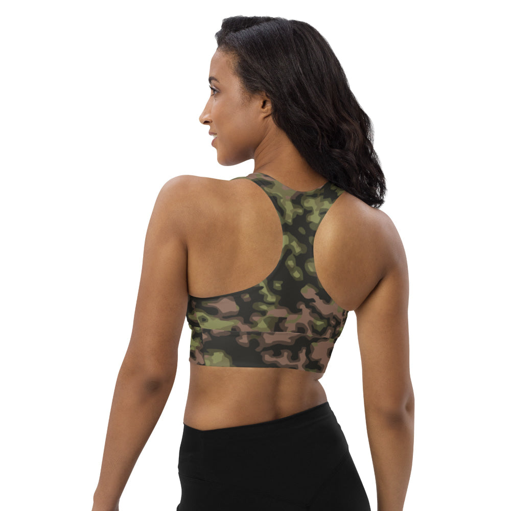 German WW2 Rauchtarnmuster Blurred Edge Spring CAMO Longline sports bra - Womens Sports Bra