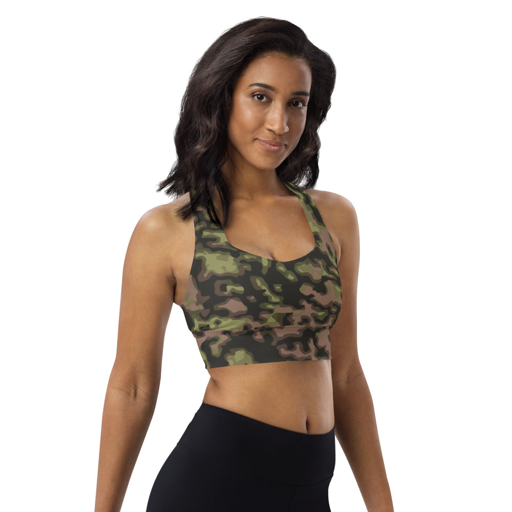 German WW2 Rauchtarnmuster Blurred Edge Spring CAMO Longline sports bra - Womens Sports Bra