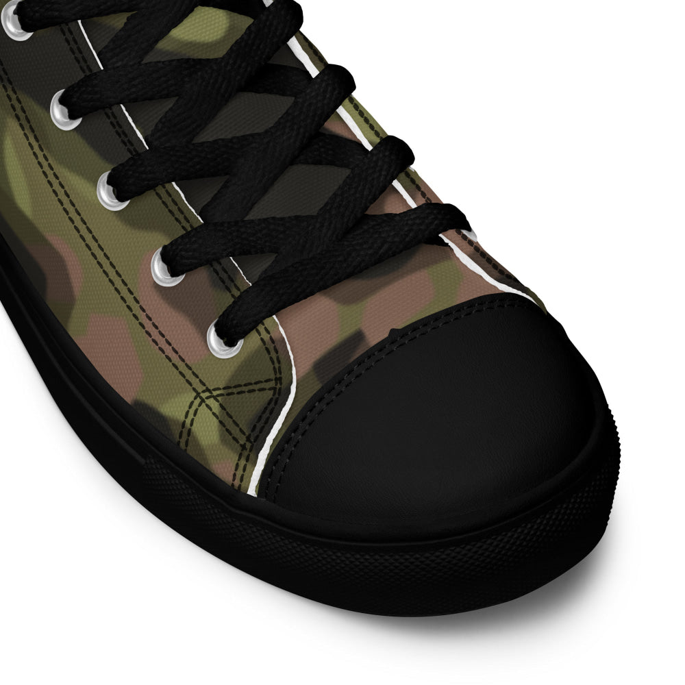 German WW2 Rauchtarnmuster Blurred Edge Spring CAMO Men’s high top canvas shoes - Mens High Top Canvas Shoes